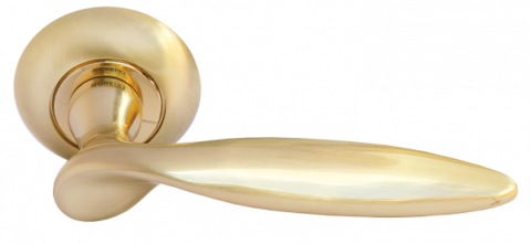 Ручка дверная на круглом основании MORELLI MH-09 SG матовое золото