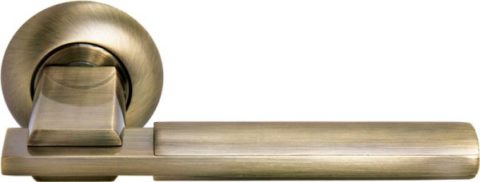 Ручка дверная на круглом основании MORELLI MH-13 MAB/AB матовая античная бронза