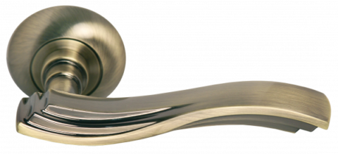 Ручка дверная на круглом основании MORELLI MH-14 MAB/AB матовая античная бронза