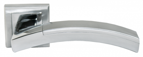 Ручка дверная на квадратном основании MORELLI MH-17 SC/CP-S матовый хром / хром