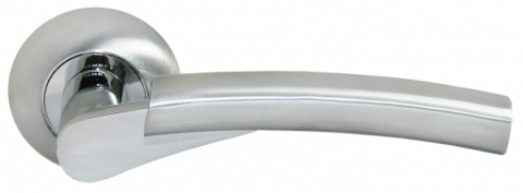 Ручка дверная на круглом основании MORELLI MH-19 SC/CP матовый хром / хром