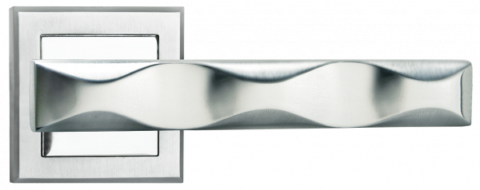 Ручка дверная на квадратном основании MORELLI MH-20 SC/CP-S матовый хром / хром