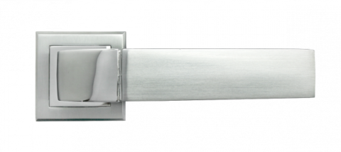 Ручка дверная на квадратном основании MORELLI MH-27 на квадратном основании SC/CP-S матовый хром / хром