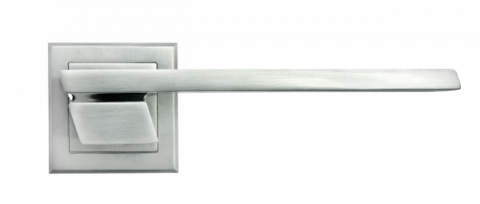 Ручка дверная на квадратном основании MORELLI MH-29 SC/CP-S матовый хром/полированный хром