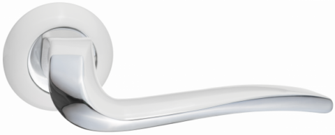 Дверная ручка RENZ "Моретти" DH 424-08 SW/CP супер белый/хром блест