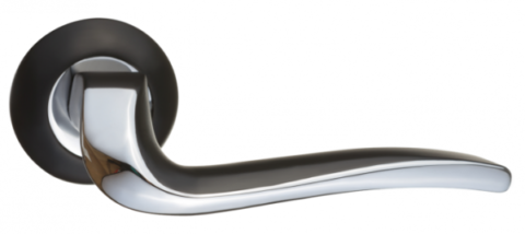 Дверная ручка RENZ "Моретти" DH 424-08 B/CP чёрный-хром