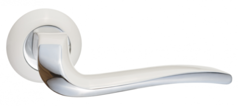 Дверная ручка RENZ "Моретти" DH 424-08 W/CP белый-хром