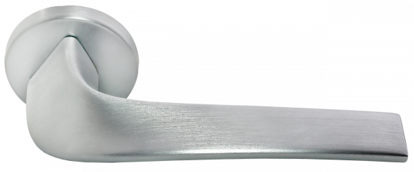 Дверная ручка на круглом основании Morelli Luxury COMETA на круглой розетке CSA матовый хром