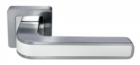 Ручка дверная на квадратном основании MORELLI DIY MH-46 SC/W-S55 матовый хром / белый