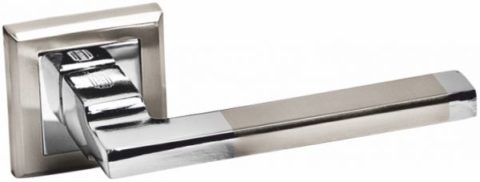 Дверная ручка на квадратной розетке PALIDORE А-220 НН/РС белый никель/хром