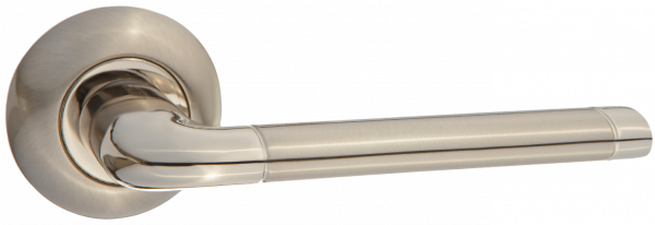 Дверная ручка PUERTO AL 503-08 SN/NP матовый никель / никель блестящий