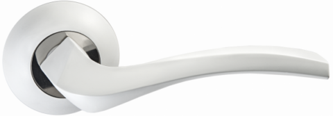 Дверная ручка PUERTO INAL 518-08 MSW/CP матовый супер белый/хром блестящий