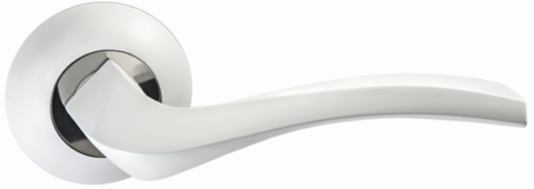 Дверная ручка PUERTO INAL 519-08 MSW/CP матовый супер белый/хром блестящий