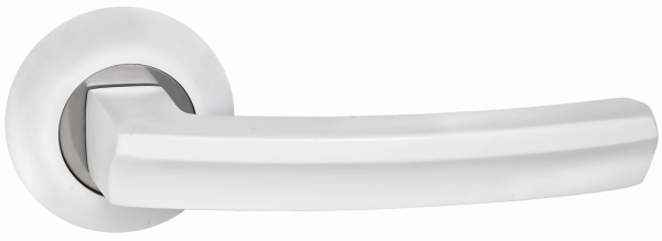Дверная ручка PUERTO INAL 550-08 MSW/CP матовый супер белый/хром блестящий