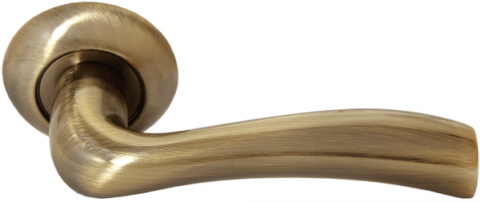 Дверная ручка на круглой розетке RUCETTI RAP 19 AB античная бронза