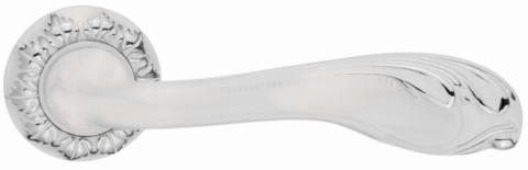 Дверная ручка RENZ "Фабриано" DH 64-10 SW/CP супер белый/хром блест