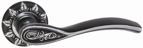 Дверная ручка Renz "Флория" DH 17-10 B/CP черный/хром блест