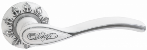 Дверная ручка Renz "Флория" DH 17-10 SW/CP супер белый/хром блестящий