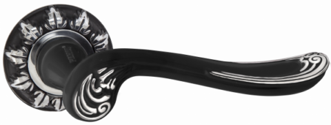 Дверная ручка RENZ "Глория" DH 61-10 B/CP черный/хром блестящий
