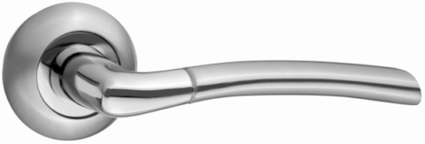 Дверная ручка RENZ "Капри" DH 38-08 SC/CP хром матовый/ хром блест
