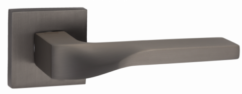 Дверная ручка RENZ на квадратной розетке "ЭННИО" DH 98-03 MBN матовый черный никель