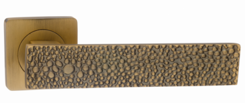 Дверная ручка Renz на квадратной розетке "LIZARD" DH 653-02 CF кофе
