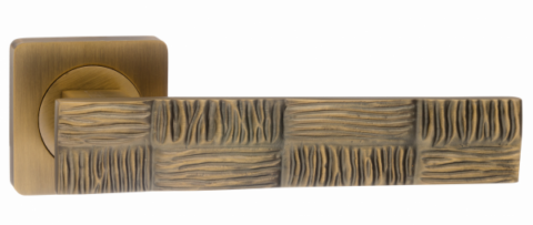 Дверная ручка Renz на квадратной розетке "TORTUGA" DH 655-02 CF кофе