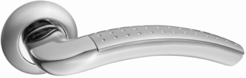 Дверная ручка RENZ "Венеция" DH 36-08 SC/CP хром матовый/ хром блест