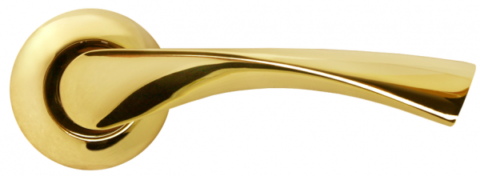 Дверная ручка на круглой розетке RUCETTI RAP 1 PG золото