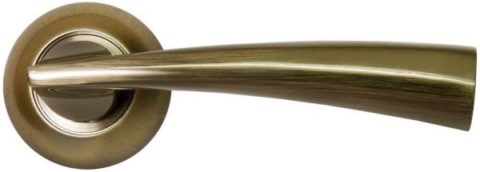Дверная ручка на круглой розетке RUCETTI RAP 18 AB античная бронза