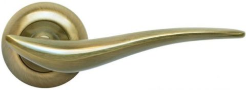 Дверная ручка на круглой розетке RUCETTI RAP 4 AB античная бронза