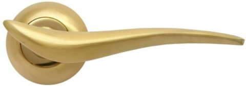 Дверная ручка на круглой розетке RUCETTI RAP 4 SG матовое золото