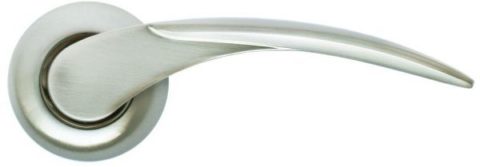 Дверная ручка на круглой розетке RUCETTI RAP 5 SN никель