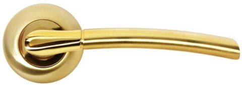 Дверная ручка на круглой розетке RUCETTI RAP 6 SG/GP матовое золото/золото