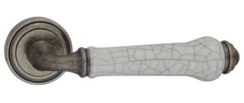 Дверная ручка Renz "Сиракузы" DH 617-16 OB/OC состаренная бронза + состаренная керамика