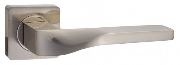 Дверная ручка RENZ на квадратной розетке "ЭННИО" DH 98-02 SN никель матовый