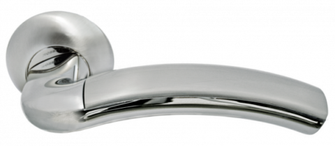 Ручка дверная на круглом основании MORELLI ПАЛАЦЦО MH-02 SN/CP матовый никель / хром