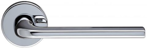 Дверная ручка Extreza Hi-Tech Slim "TERNI" (Терни) 320 на круглой розетке R12 полированный хром F04