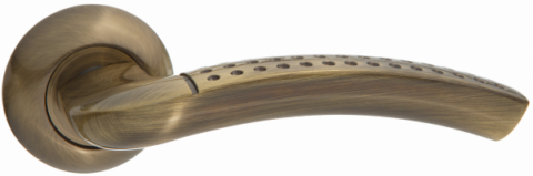 Ручка дверная на круглом основании TIXX DH 200-08 "Марко" AB античная бронза