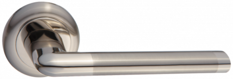 Ручка дверная на круглом основании TIXX DH 209-08 "Данте" SN/NP матовый никель / хром