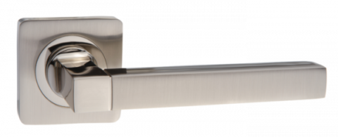 Ручка дверная на квадратном основании TIXX DH 221-05 "Каттлея" SN/NP никель матовый /ник.блестящий