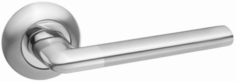 Дверная ручка RENZ "Тренто" DH 19-08 SC/CP хром матовый/ хром блест