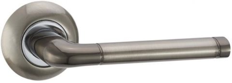 Дверная ручка Vantage V28 на круглой розетке BN/CP черный никель / хром