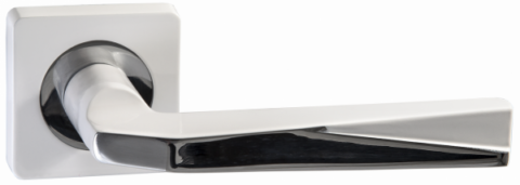 Дверная ручка RENZ "Валерио "DH 54-02 SW/CP супер белый/ хром блест