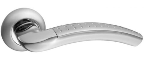 Дверная ручка RENZ "Венеция" DH 36-08 SN/NP матовый никель/хром