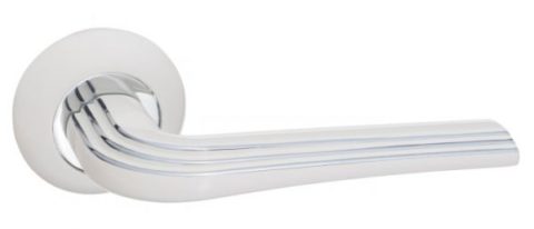 Дверная ручка RENZ "Терамо" DH 429-08 W/CP белый-хром
