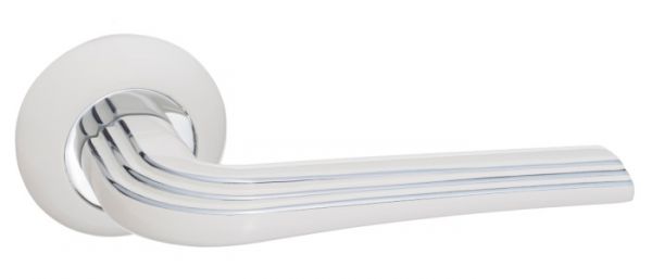 Дверная ручка RENZ "Терамо" DH 429-08 W/CP белый-хром