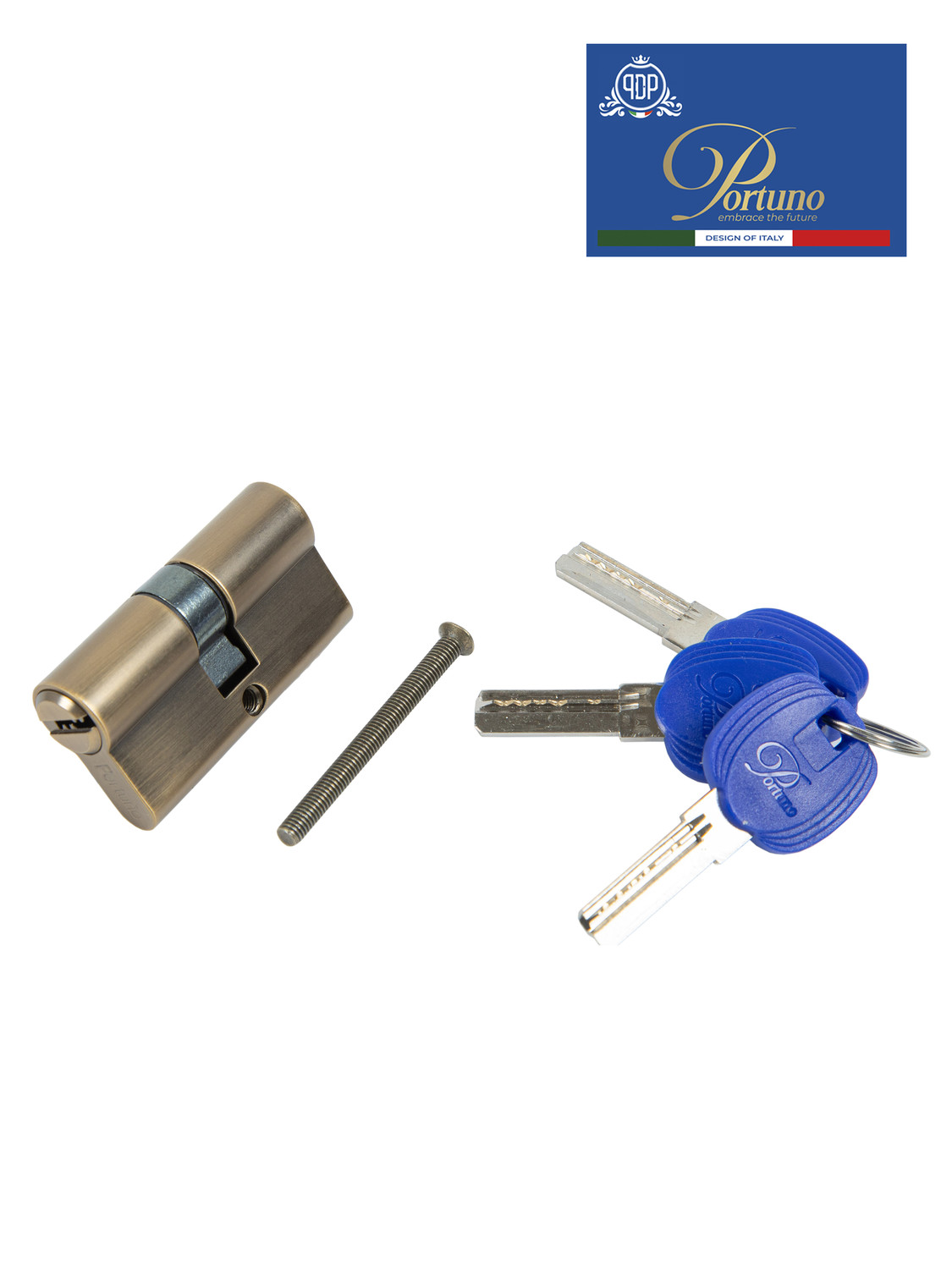 Цилиндровый механизм PORTUNO. Арт.CD60.11, 60м. (30+30), Цвет, Матовый кофе. ключ-ключ — изображение 2