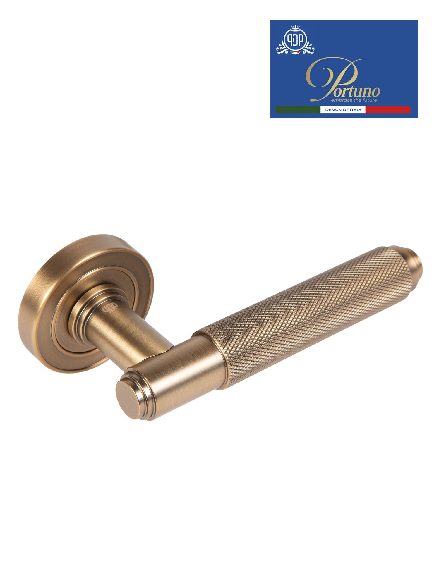 Дверная ручка на розетке Portuno Exa Zig 301.11 Матовый кофе — изображение 2